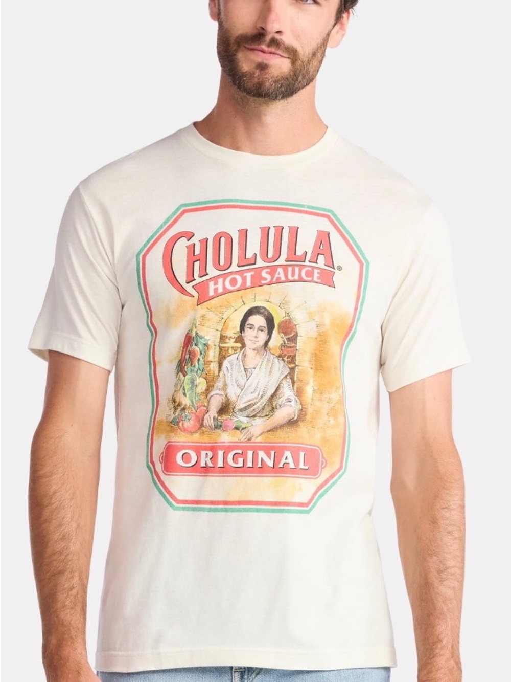 Cholula Original Graphic Short-Sleeve Tee for Men - Cream